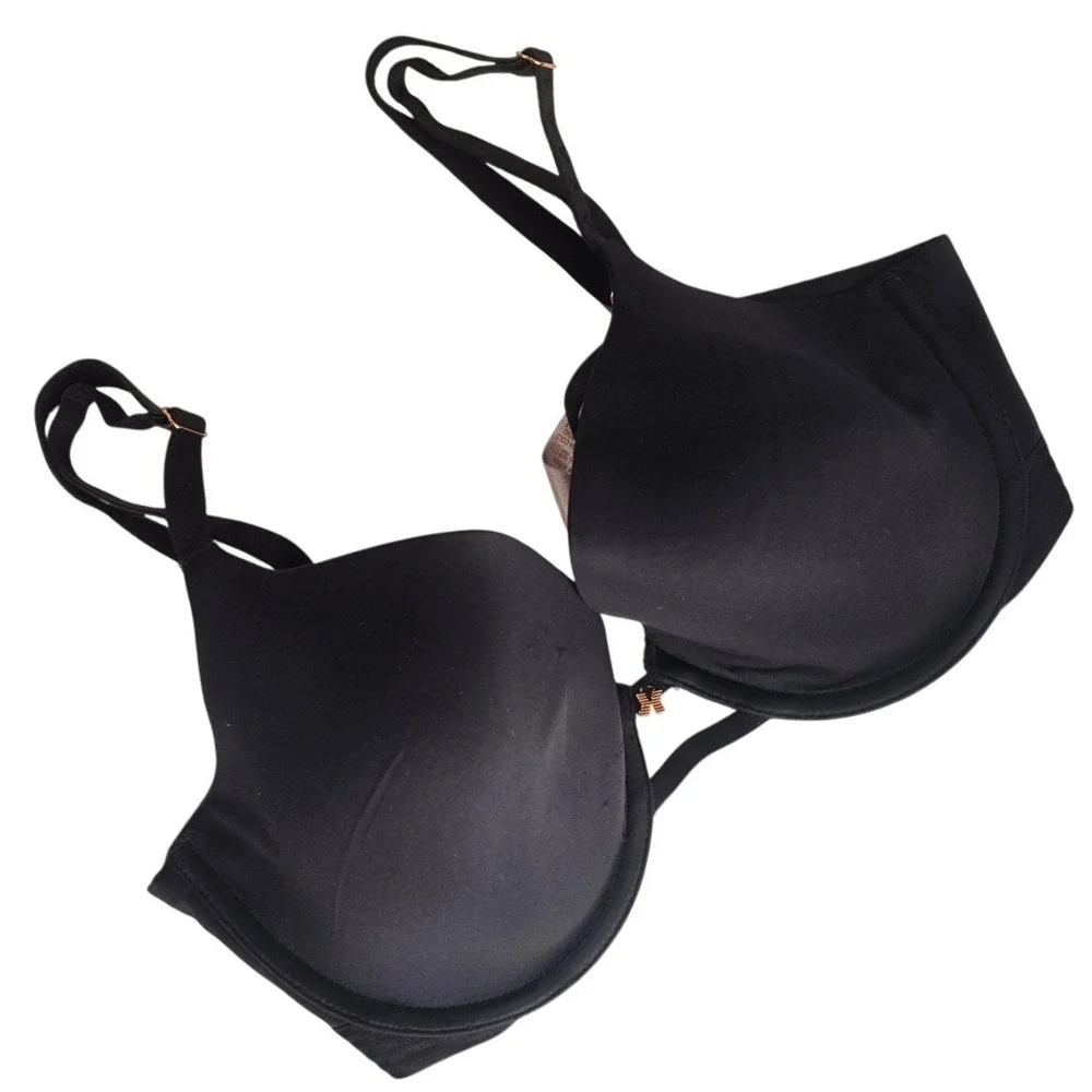 $50 Savage x Fenty Core microfiber t-shirt bra 36c black rose gold hardware peek